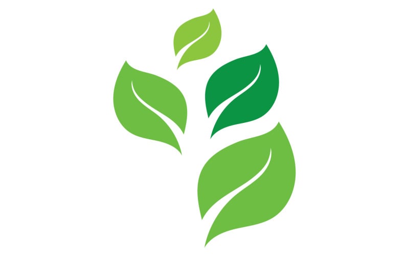 Liść eko zielonej herbaty natura świeże logo wektor v21