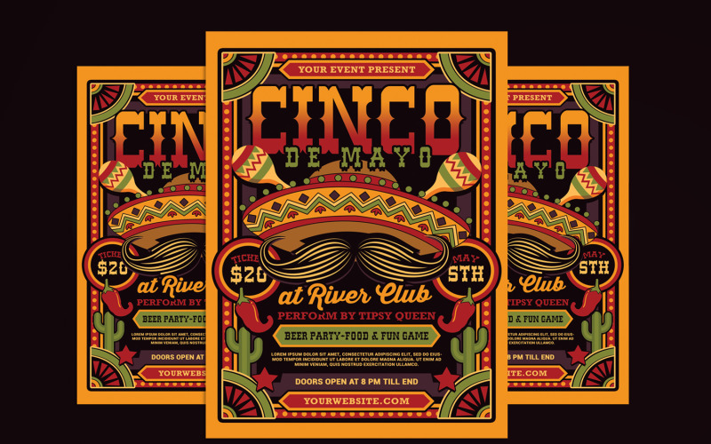 Modèle d'Affiche de Flyer Cinco De Mayo