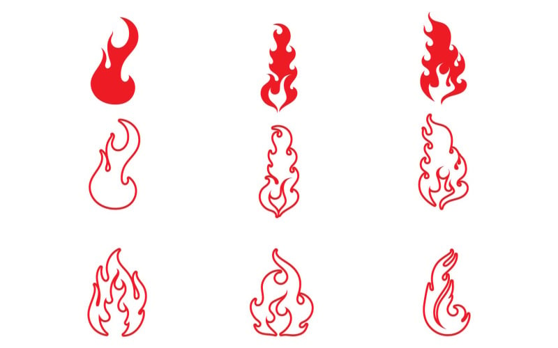 Пламя огня горячий ожог вектор логотипа v24
