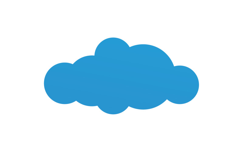 Logodekoration mit blauem Wolkensymbol und Firmendesign v4
