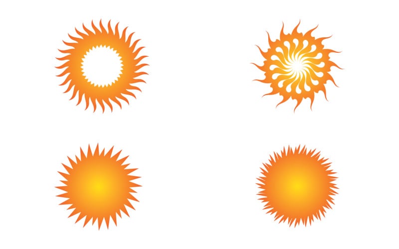 Sun Logo y símbolo paisaje vector v9