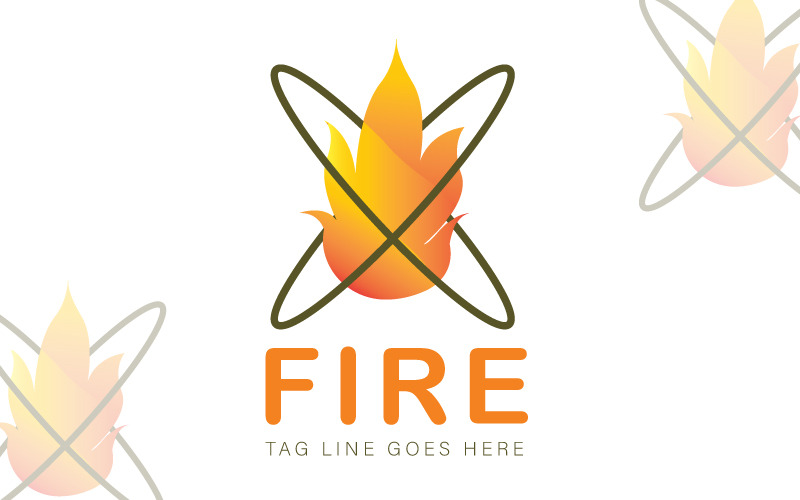 Modelo de logotipo do corpo de bombeiros - logotipo de incêndio