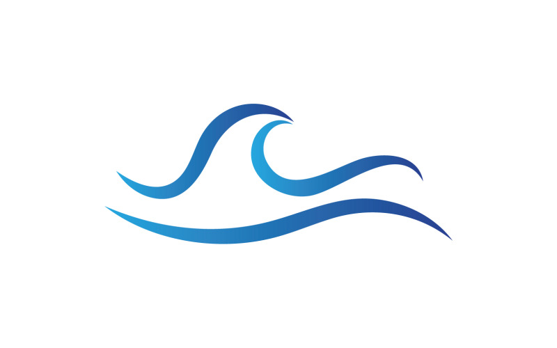 Water wave beach blue water logo vector v2 - TemplateMonster