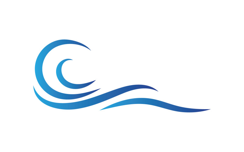 Water Wave Beach Blue Water Logo Vector V3 - Templatemonster