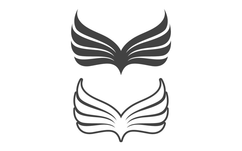 Ala uccello falco angelo disegno vettoriale per logo v12