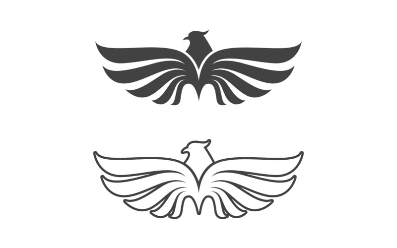 Ala uccello falco angelo disegno vettoriale per logo v14