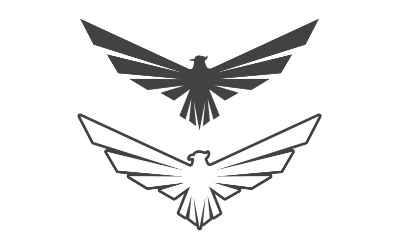 Ala uccello falco angelo disegno vettoriale per logo v15