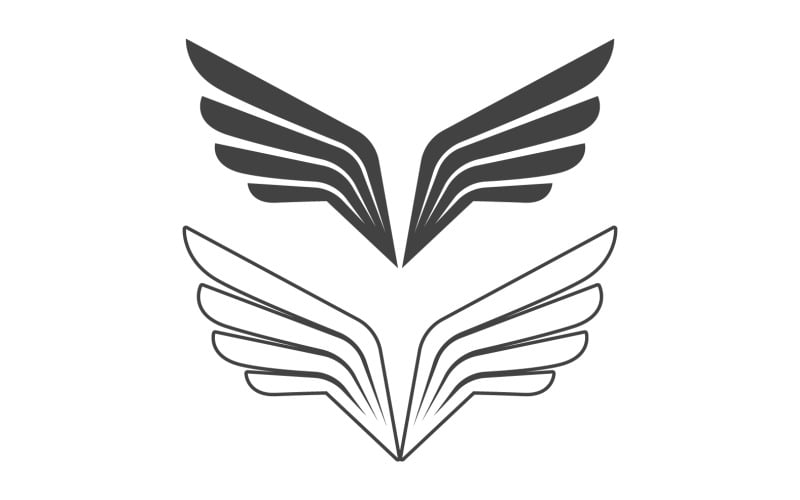 Wing bird falcon angel vector design for logo v4