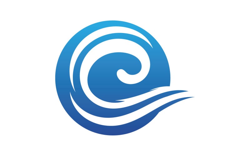 Water wave beach blue water logo vector v25 - TemplateMonster