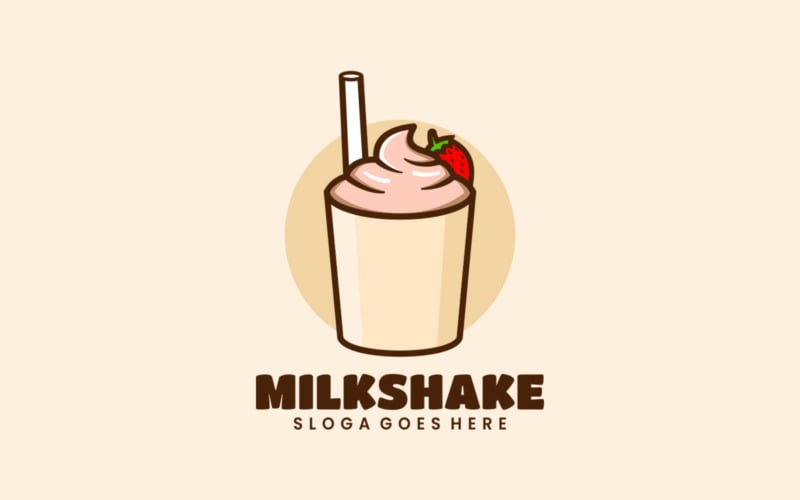 Milkshake Simple Mascot logó