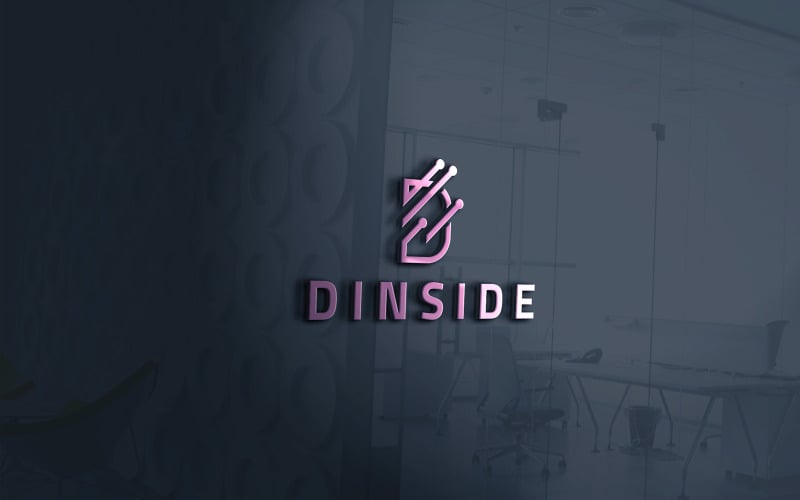 Modèle de conception de logo Dinside