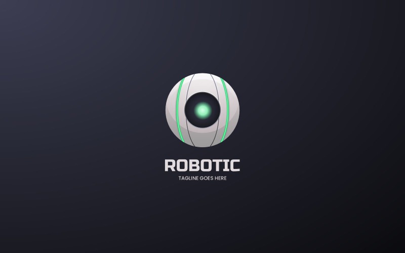 Modelo de logotipo de gradiente robótico
