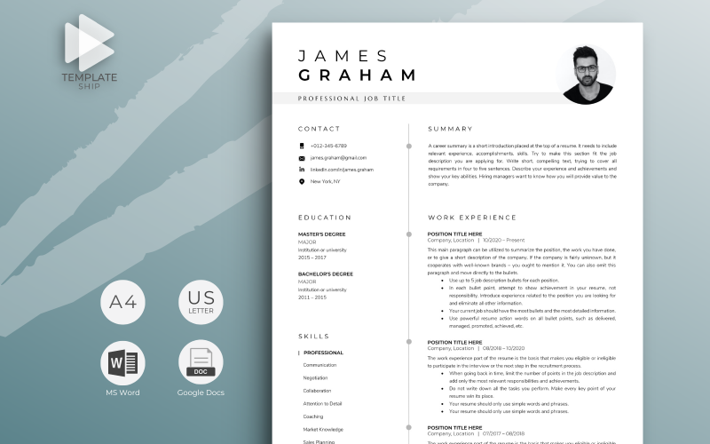 Moderna CV-mall James Graham