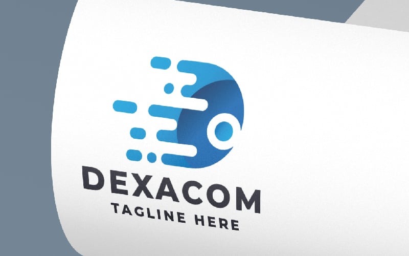 Шаблон логотипа Dexacom Letter D Pro