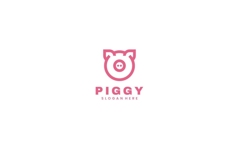 Свиня лінія мистецтво шаблон логотип