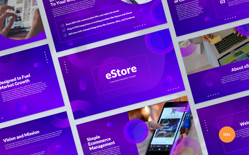 eStore - E-ticaret Sunumu Google Slayt Şablonu
