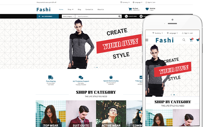 Fashi — motyw dla sklepu modowego Motyw WooCommerce