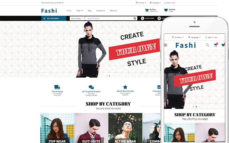 Fashi - Tema för modebutik WooCommerce-tema