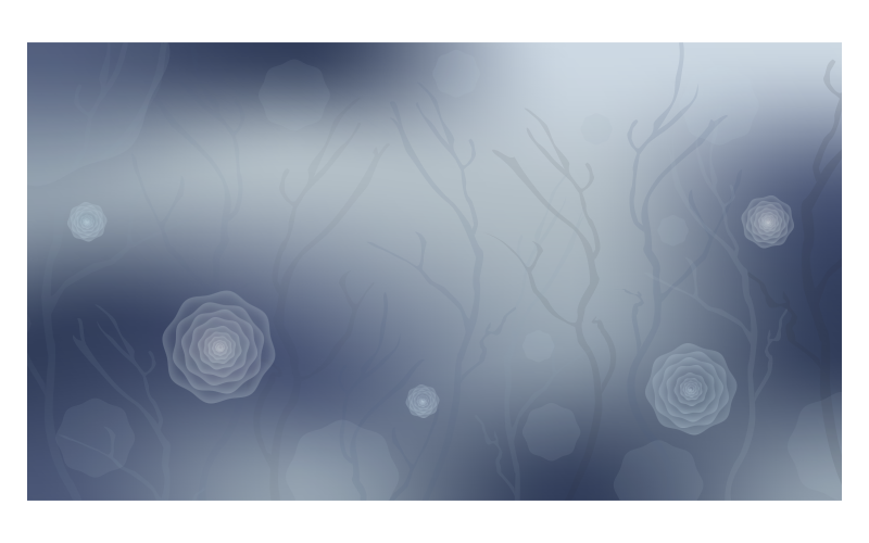 Imagen de fondo abstracto 14400x8100px en color azul con flores de cristal