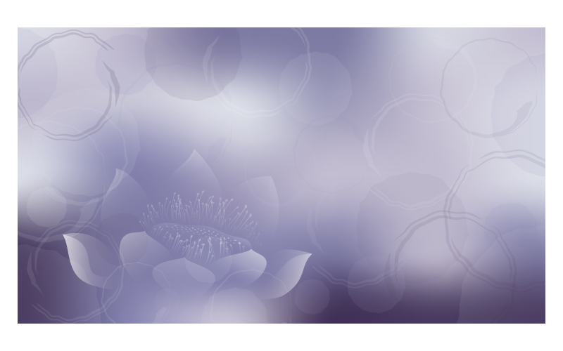 Imagen de fondo violeta 14400x8100px con Lotus y adornos redondeados