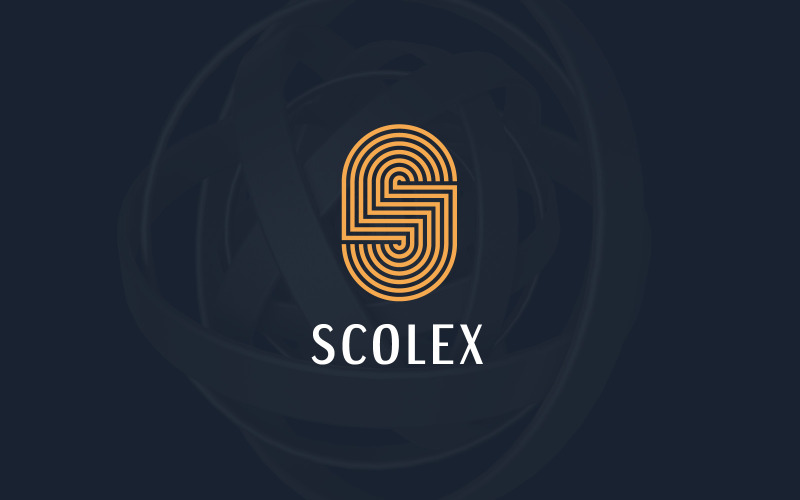 Modello di progettazione di logo piatto monogramma di arte di linea di lettera s