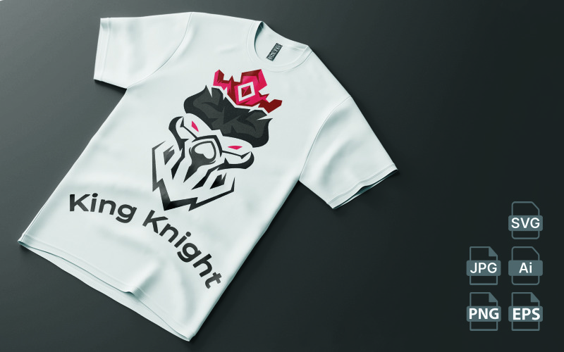 King Knight grafiskt tryck t-shirt designmall