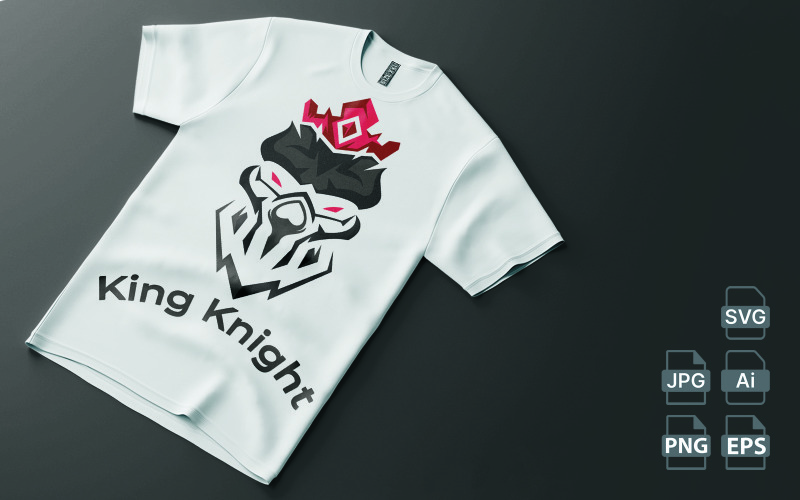 Šablona návrhu trička s grafickým potiskem King Knight