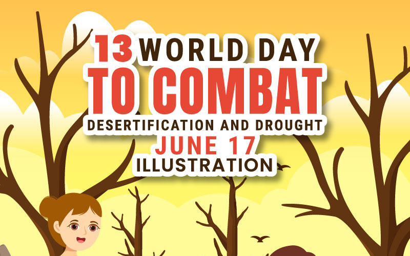 13 Dia Mundial de Combate à Desertificação e à Seca Ilustração