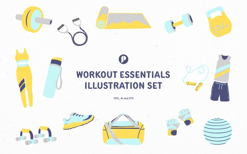Ensemble d'illustrations Bright Workout Essentials
