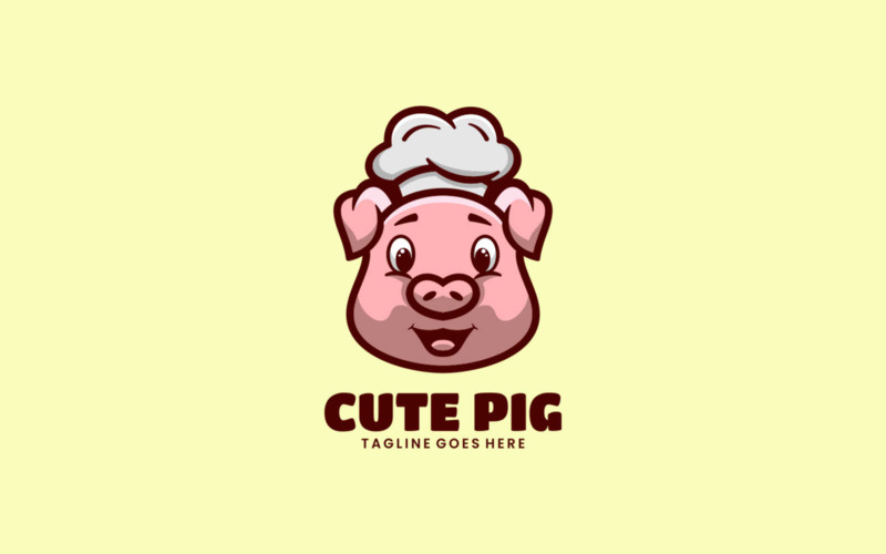 Leuk Varken Cartoon Logo Ontwerp