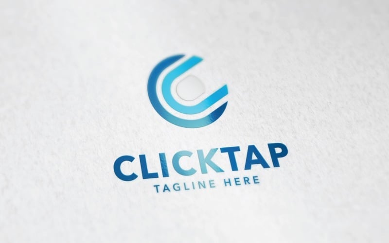 logo lettre C ou logo Click Tap ou logo Finger Tap