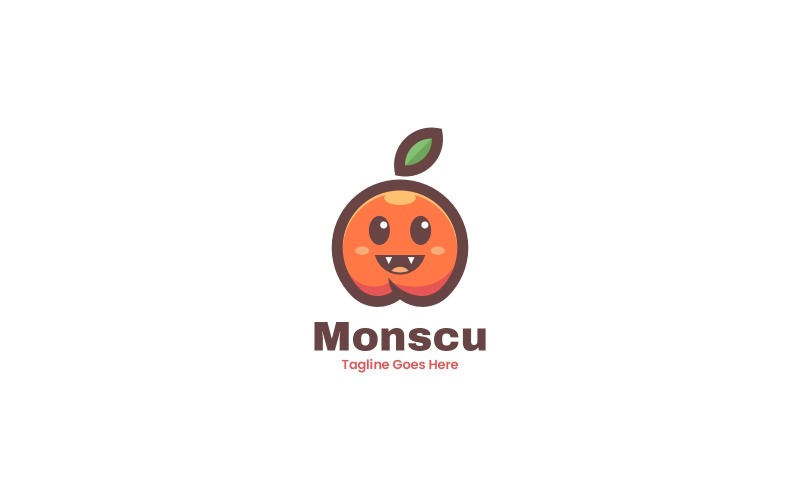 Logotipo de dibujos animados de monstruo naranja