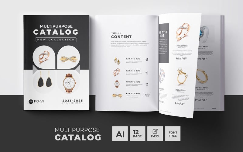 Multipurpose Catalogue Layout och smyckeskatalogdesign