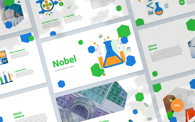 Нобелівська премія - шаблон Google слайдів презентації з хімії
