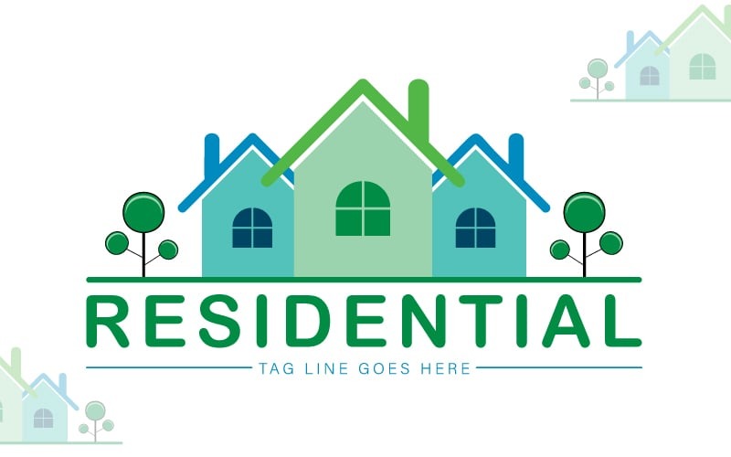 Шаблон жилого логотипа - Шаблон логотипа недвижимости