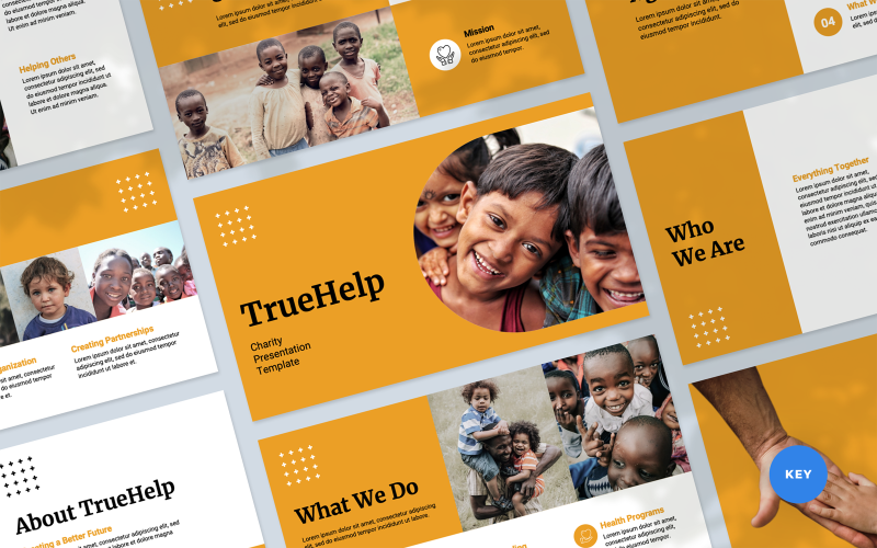 TrueHelp - Modello PowerPoint per presentazione di beneficenza