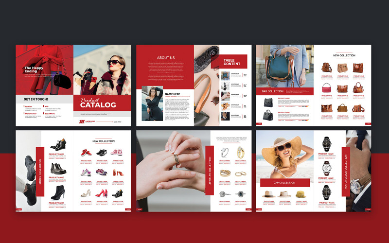 Katalog produktów odzieżowych lub katalog mody i broszura