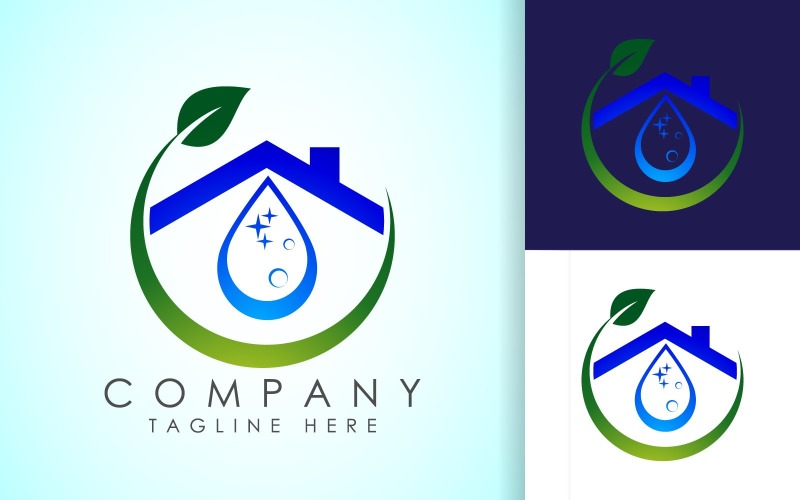 Création de logo de service de nettoyage de maison13
