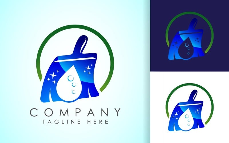 Дизайн логотипу служби прибирання будинку10
