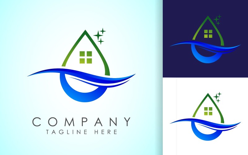 Дизайн логотипу служби прибирання будинку4