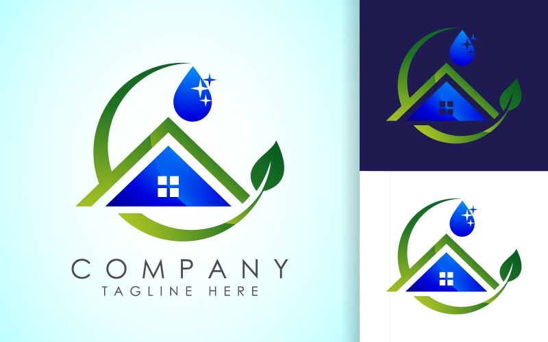 Дизайн логотипу служби прибирання будинку5