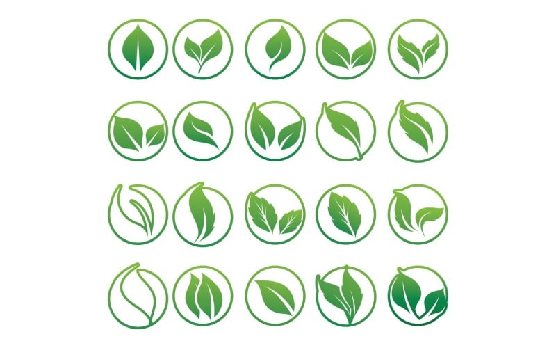 Eco leaf green nature tree element logo vector v54