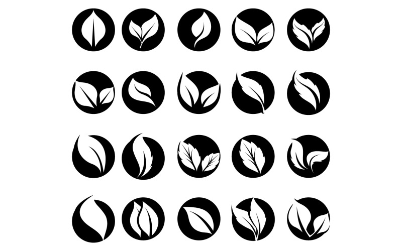 Eco listová zelená příroda stromový prvek logo vector v57