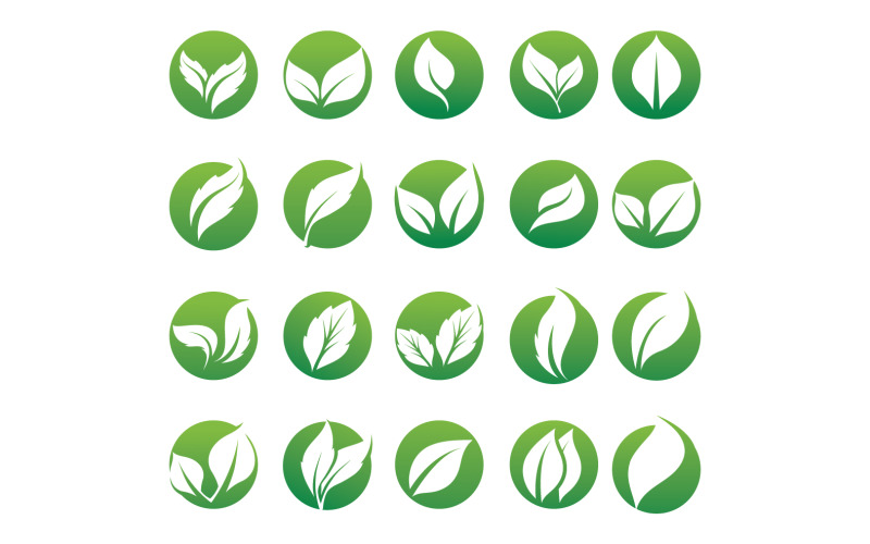 Еко лист зелений природа дерево елемент векторний логотип v53