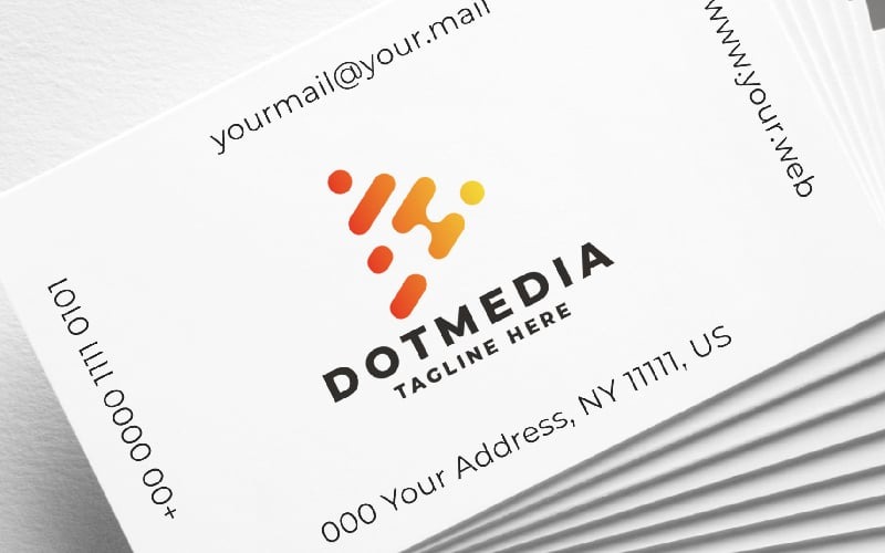 Modèle de logo Dot Media Pro