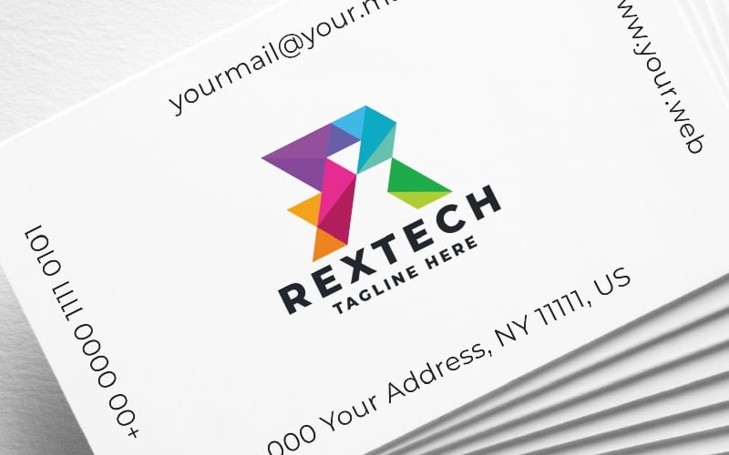 Modelo de logotipo Rextech Letter R Pro