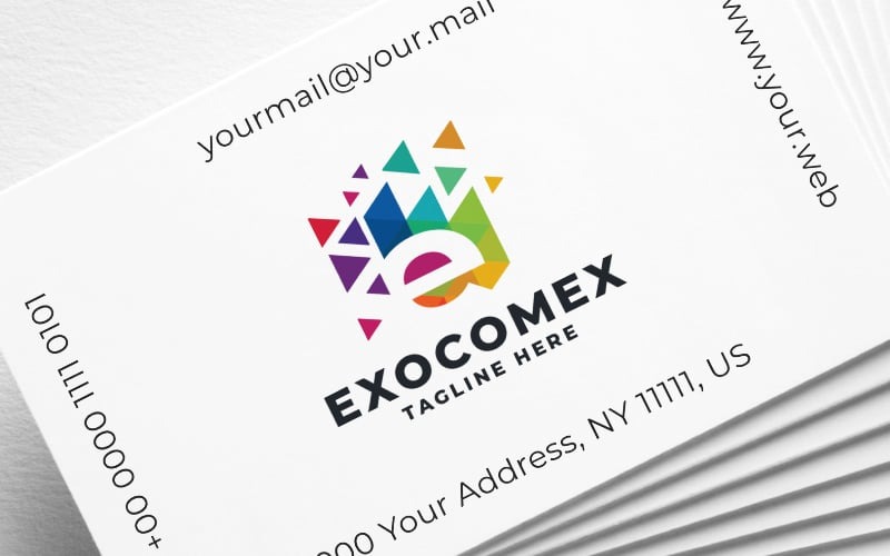 Шаблон логотипа Exocomex Letter E Pro