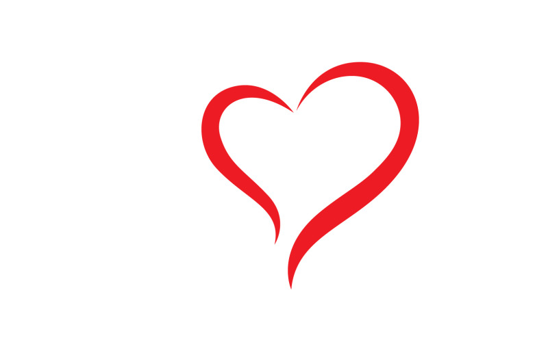 Amour coeur rouge symbole logo ou icône modèle v11