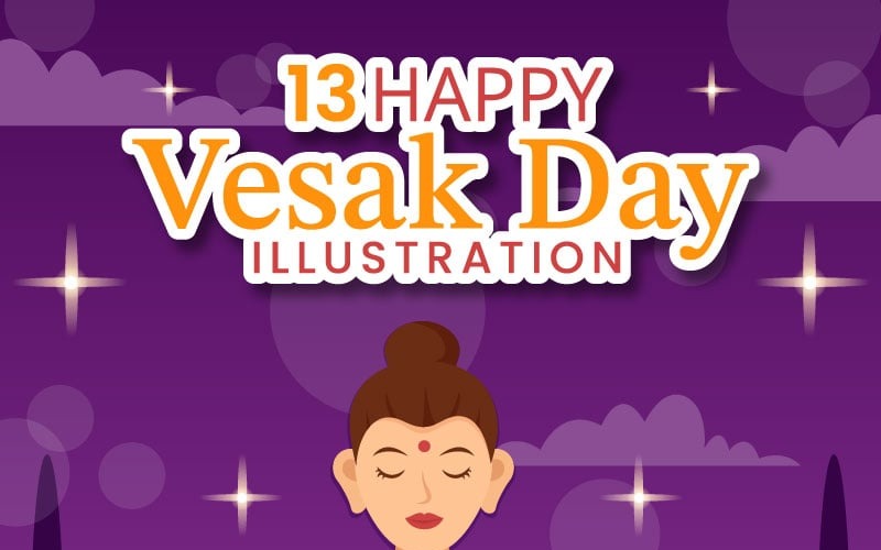 Ilustração da celebração do dia 13 de Vesak