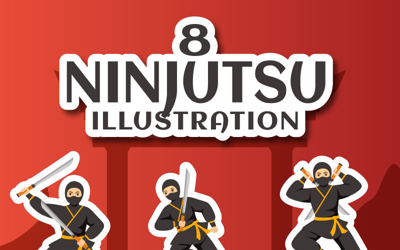 8 Ilustração de Ninjutsu Ninja Shinobi